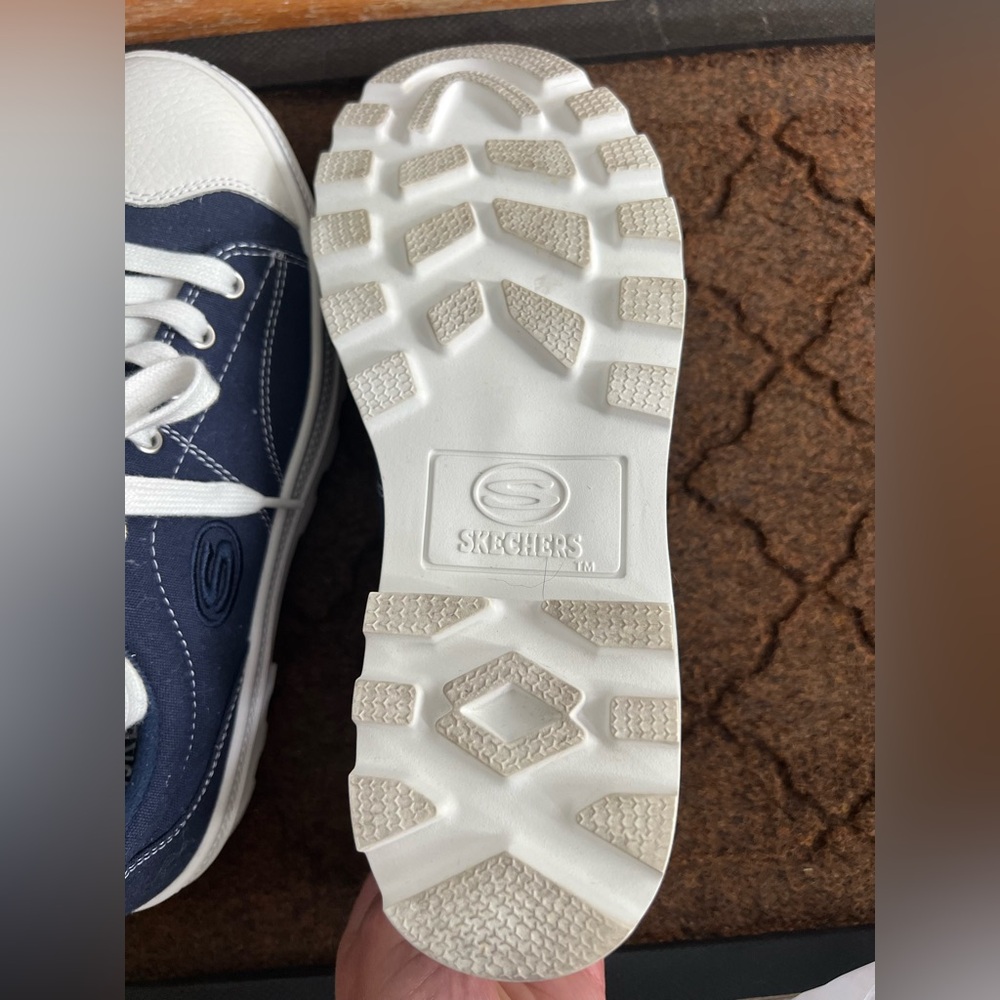 Skechers Roadies- True Roots-  Blue and White Casual Sneakers - Picture 8 of 9